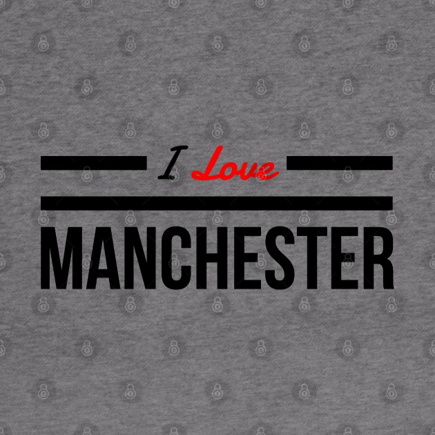 I Love Manchester Casual Souvenir Lads Mens Top by AstroGearStore